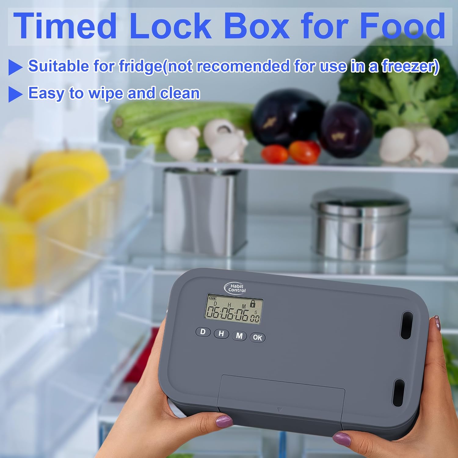 Timed Lock Box - Unplug from Cell Phones, Video Games, Socials, Snacks, Distractions - Simple or Timer Lock Mode - 30 Days Max Timer - Be More Present, Productive & Focused - Habit Control - Gray
