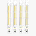 11.8IN 1000LM 2700K Soft White Light Bulbs E26 Base, T10 T9 Edison Bulbs Dimmable 8W, AC 120V 100 Watt Equal Filament Bulb, Vintage Clear Glass Long Tubular LED Bulb, UL Listed - 4Pack