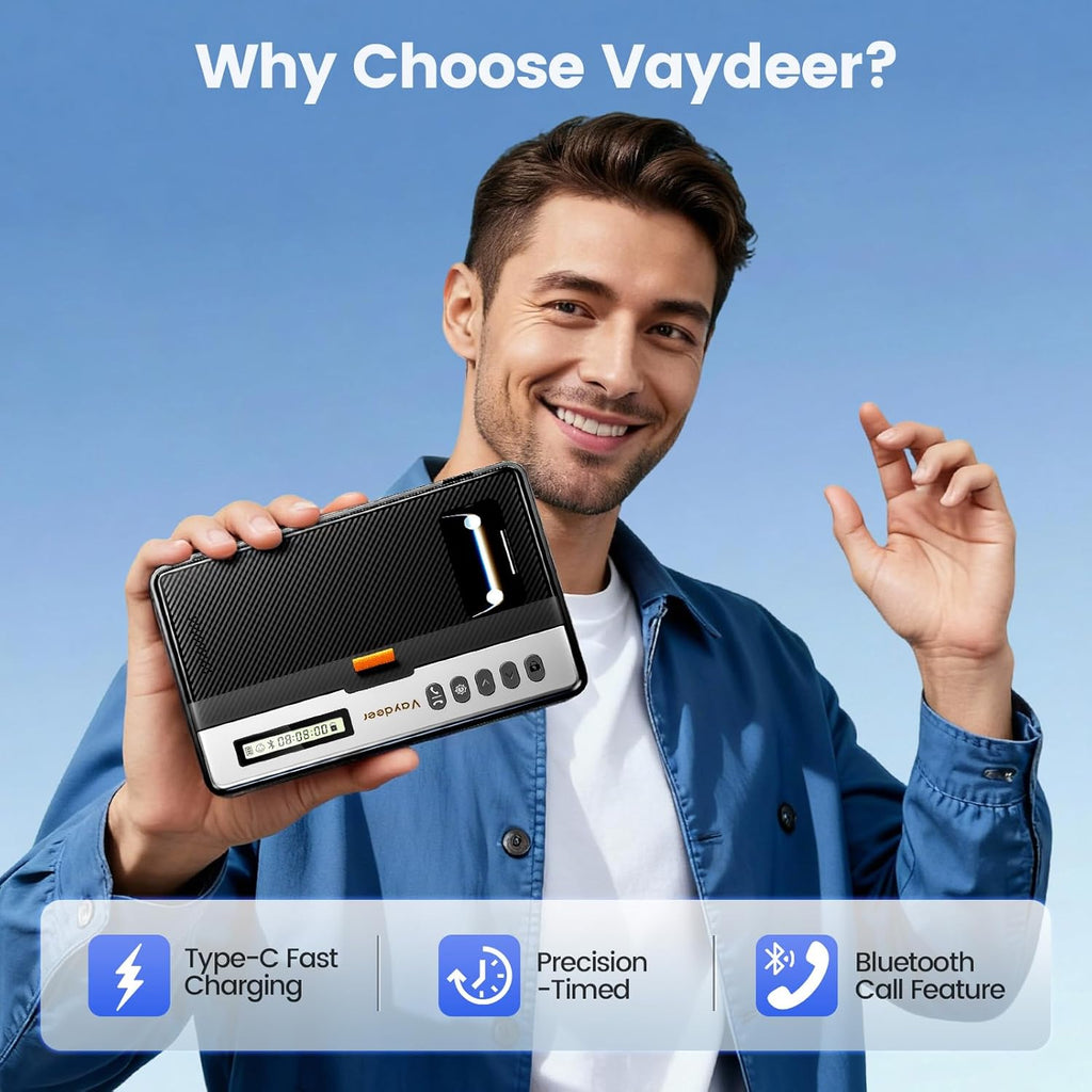 Vaydeer Phone Lock Box with Timer, Rechargeable Timed Lock Box with Digital Display, Bluetooth connection, Emergency Unlock, Build Focus & Self-Discipline for Study/Home/Office