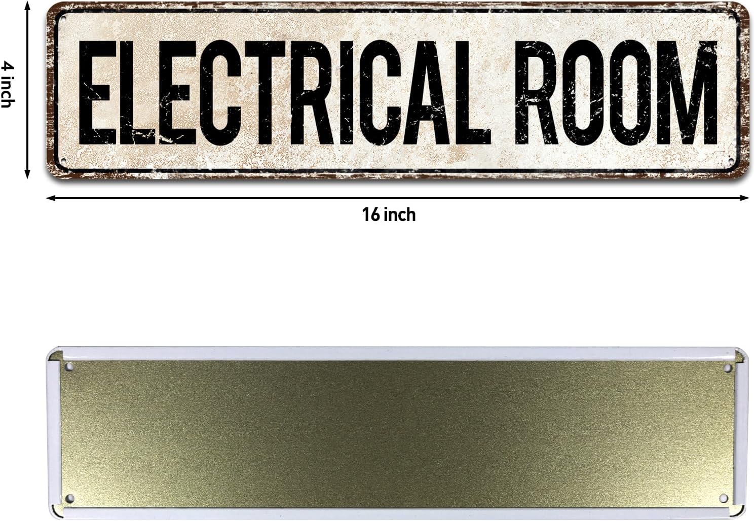 Electrical Room Door/Wall Sign, Sign for Door, Ensures Public Do Not Enter Restricted Areas - Private Access/Authorized Personnel Only, 4" by 16" Tin Sign