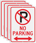 GicnKeuz No Parking Signs with Arrow,14×10 Inches No parking sign .040 Reflective Aluminum,Waterproof and Fade Resistant,6 Pre-drilled holes,Easy to Install,Indoors and Outdoors Use (4-pack)