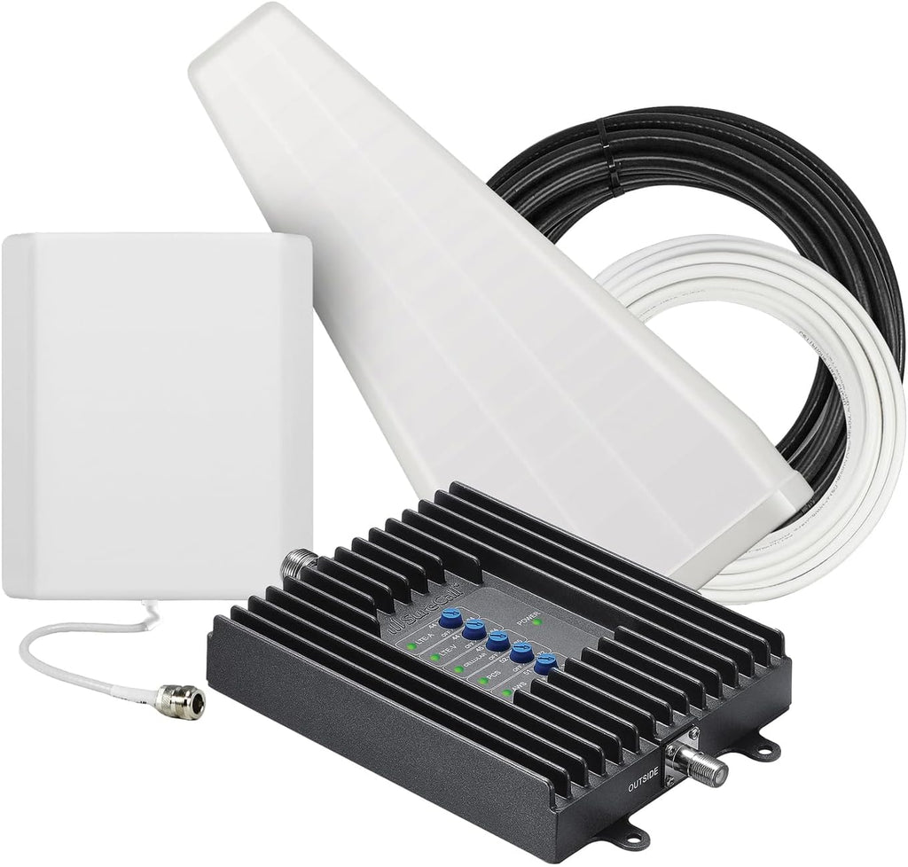 SureCall Fusion4Home Cell Phone Signal Booster up to 5000 sq ft, Includes Upgraded RG-11 Cable, Boosts 5G/4G LTE, Home & Office, Multi-User, All Carriers, FCC Approved
