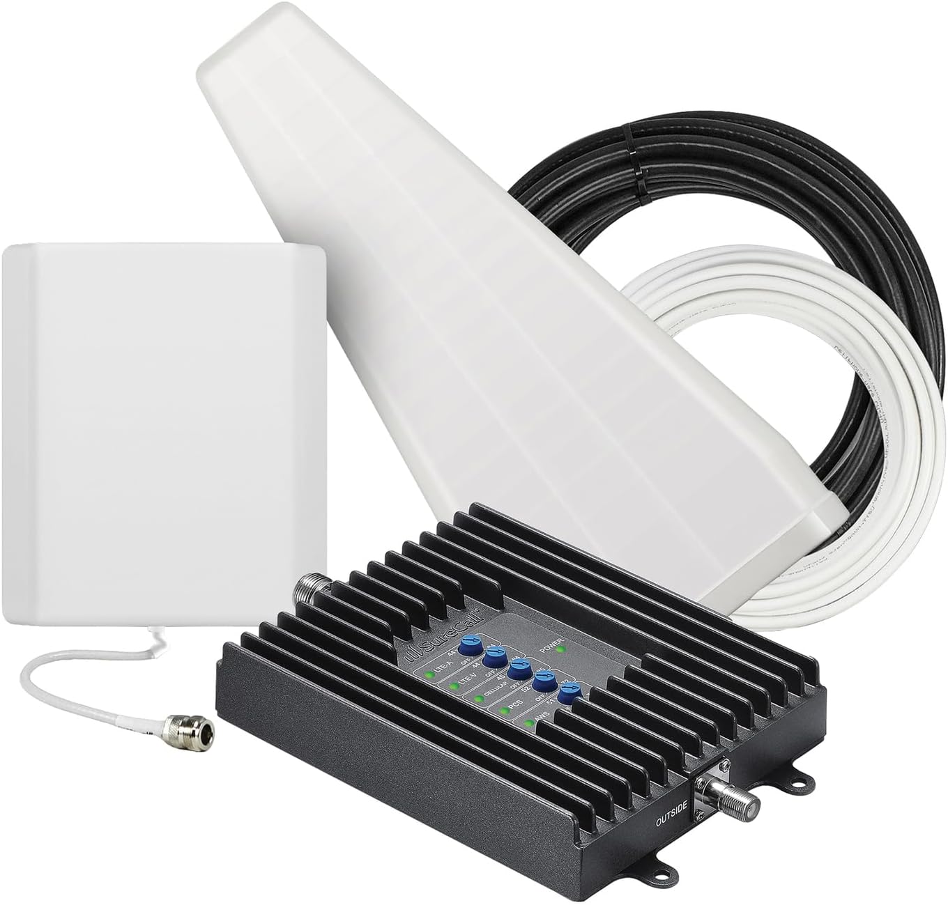 SureCall Fusion4Home Cell Phone Signal Booster up to 5000 sq ft, Includes Upgraded RG-11 Cable, Boosts 5G/4G LTE, Home & Office, Multi-User, All Carriers, FCC Approved