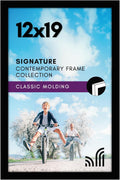 Americanflat 12x19 Picture Frame with Shatter-Resistant Glass - Signature Collection - Gallery-Style Frames Made of Engineered Wood - Photo Frame for Wall Display - Black