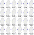 LAMPHOME 24-Pack of 8-Inch Slim LED Recessed Lights with Junction Box, Adjustable Color Temperatures (2700K-5000K), 18W Equivalent to 125W, Dimmable, 1600LM Brightness - ETL and Energy Star Certified
