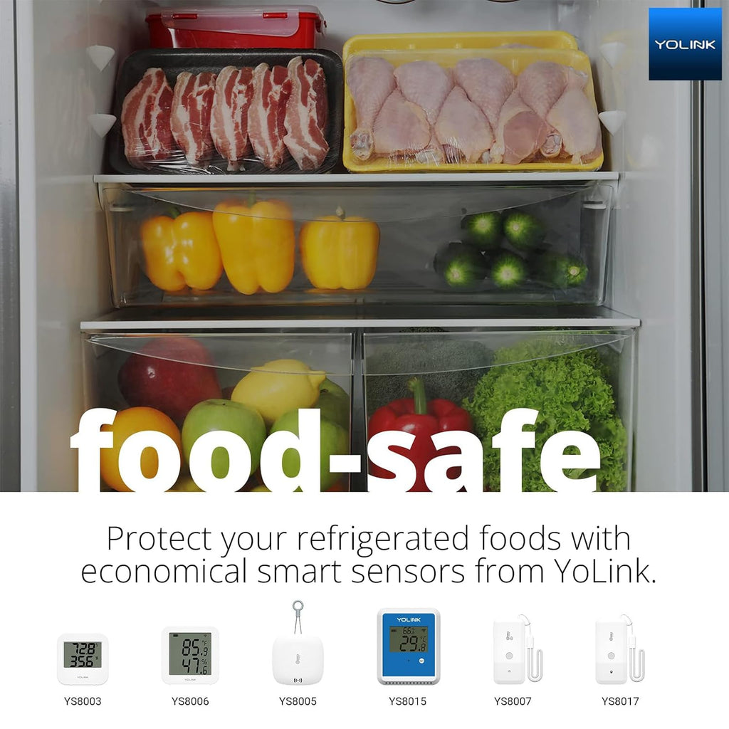 Smart Wireless Temperature Sensor/Humidity Sensor Wide Range (-22 to 158 Degrees) for Fridge Monitoring Pet Cage/Tank Monitoring, Smartphone Alerts, Compatible with Alexa IFTTT - Hub Included
