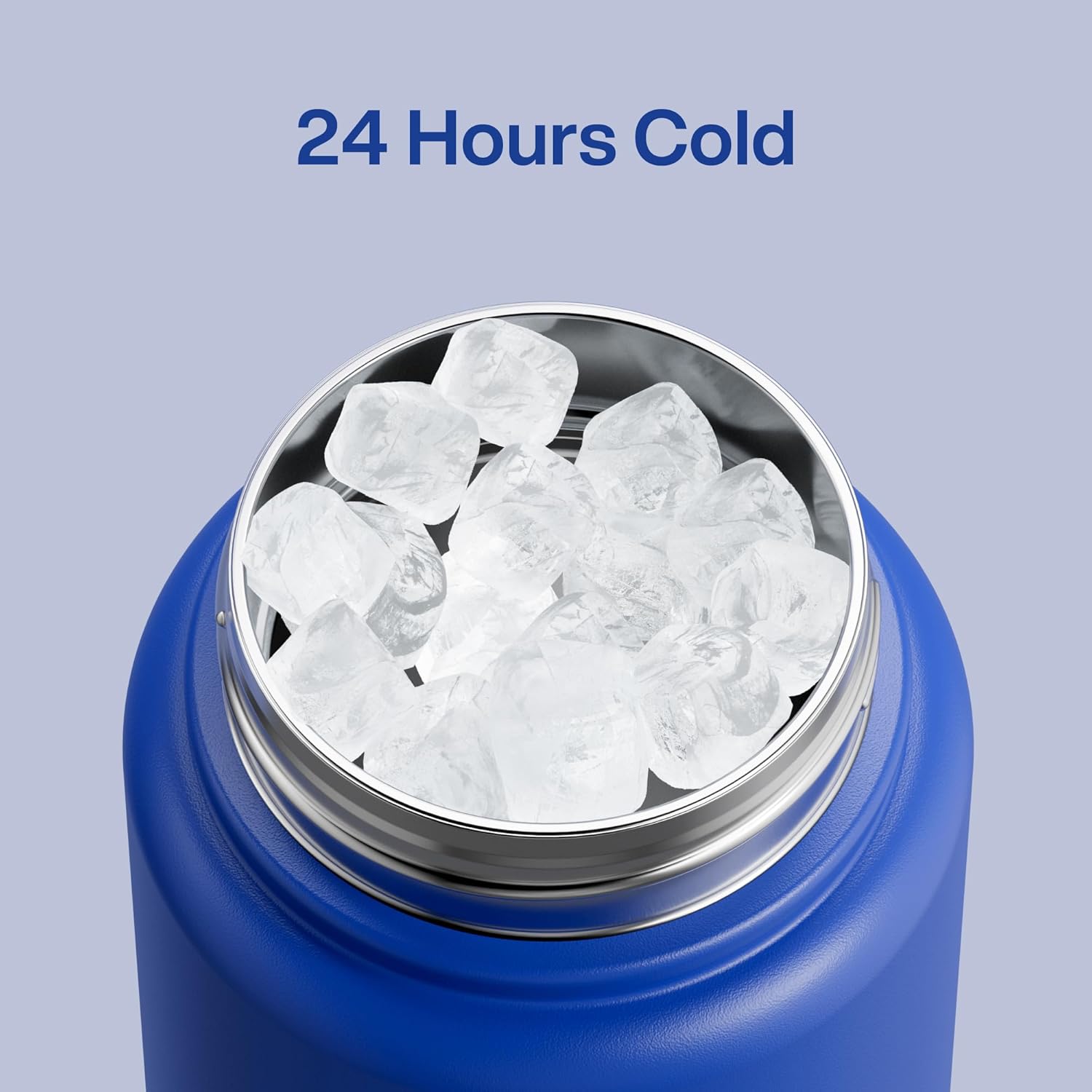 ENCOOL Insulated Water Bottle with Straw Stainless Steel Water Bottle, Leak-Proof, BPA-Free, Double Wall Vacuum Keeps Cold for 24 Hours for Sports, Travel, School (32 oz, Royal Blue)
