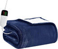 BOMOVA Heated Electric Blanket Twin - 62" x 84" Heating Blanket with 10 Heating Levels & 8 Hours Auto Off, Warm Flannel Blanket, Christmas Birthday Gifts for Women