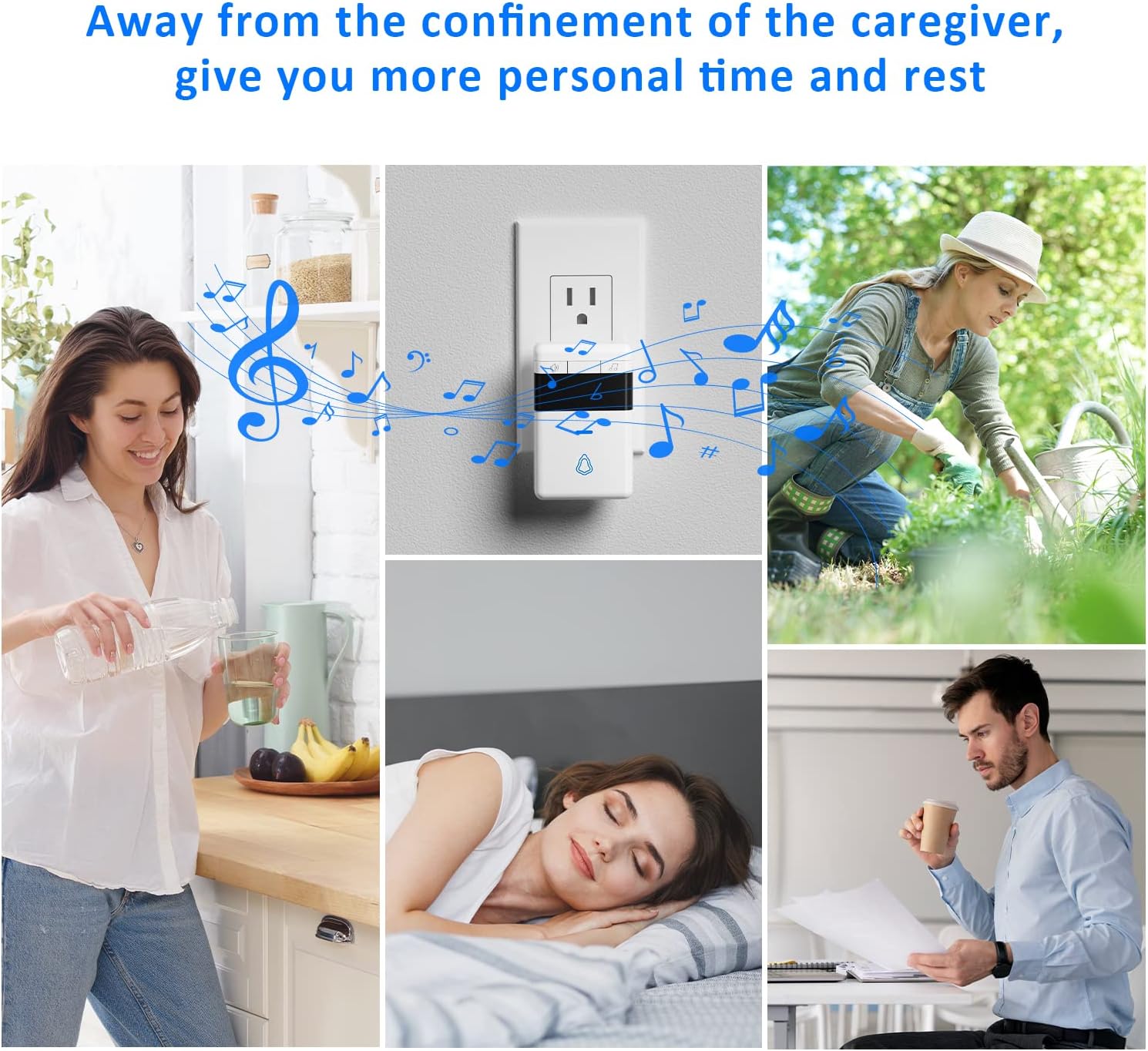 Caregiver Pager, Wireless Call Button for Seniors/Elderly at Home, 2 SOS Button + 2 Receiver Medical Life Alert System, Emergency Panic Call Bell, Help Alarm for Nurse Calling & Patient Assistance