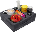 G GOOD GAIN Couch Cup Holder Pillow-Sofa Cup Holder Cozy Buddy | Bed Drink Caddy Holds Tablet, Remote, Snacks | Waterproof Anti-Spill Sofa Beverage Tray for Car, Park, Beach, Picnic, Boat, RV(Grey)