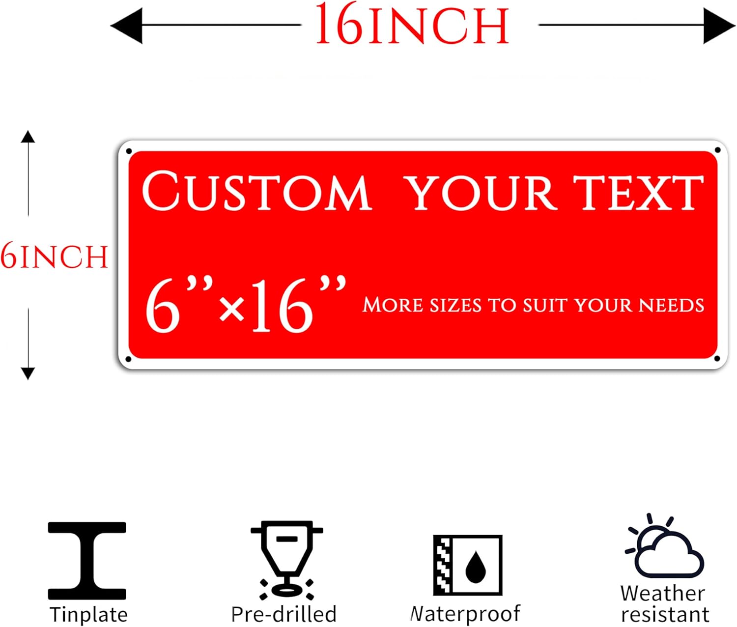 custom street sign,Custom Sign, Aluminum Weatherproof Metal Sign Multiple Sizes, Reflective.Customize for Office, Business, Workplace, office, Home, Delivery Signs(6 * 16 Inch)