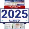 2025 Washington State and Federal Labor Law Poster - OSHA Workplace Compliant - Mandatory Regulations Posting for Employees - All-in-One Required Compliance Posting 16" x 40" - Laminated (English Poster)