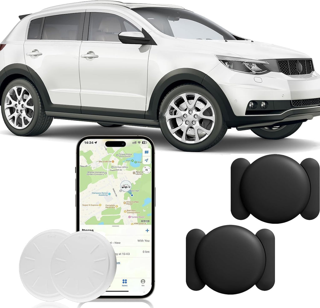 GPS Tracker for Vehicles, 2PCS Real Time GPS Tracker for Car Work with Find My (iOS Only), MINI Magnetic Car Tracker Device Hidden, No Monthly Fee, Waterproof