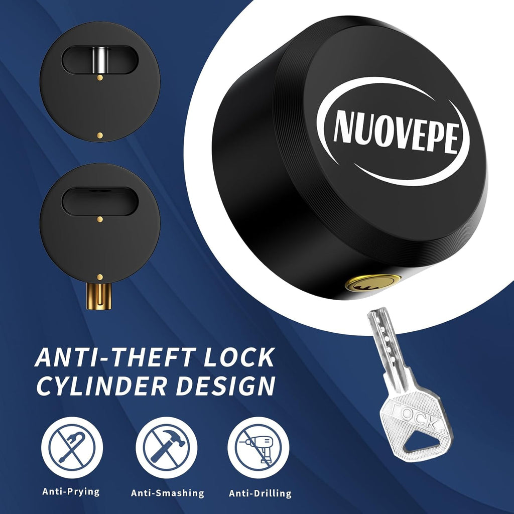 Trailer Lock Fits 2 5/16 Inch Couplers, Secures Safety Chains Anti-Theft Ball Hitch Lock, Pry-Resistant & Heavy-Duty Trailer Hitch Locks for RV | Cargo | Camper | Dump Trailer (Black)
