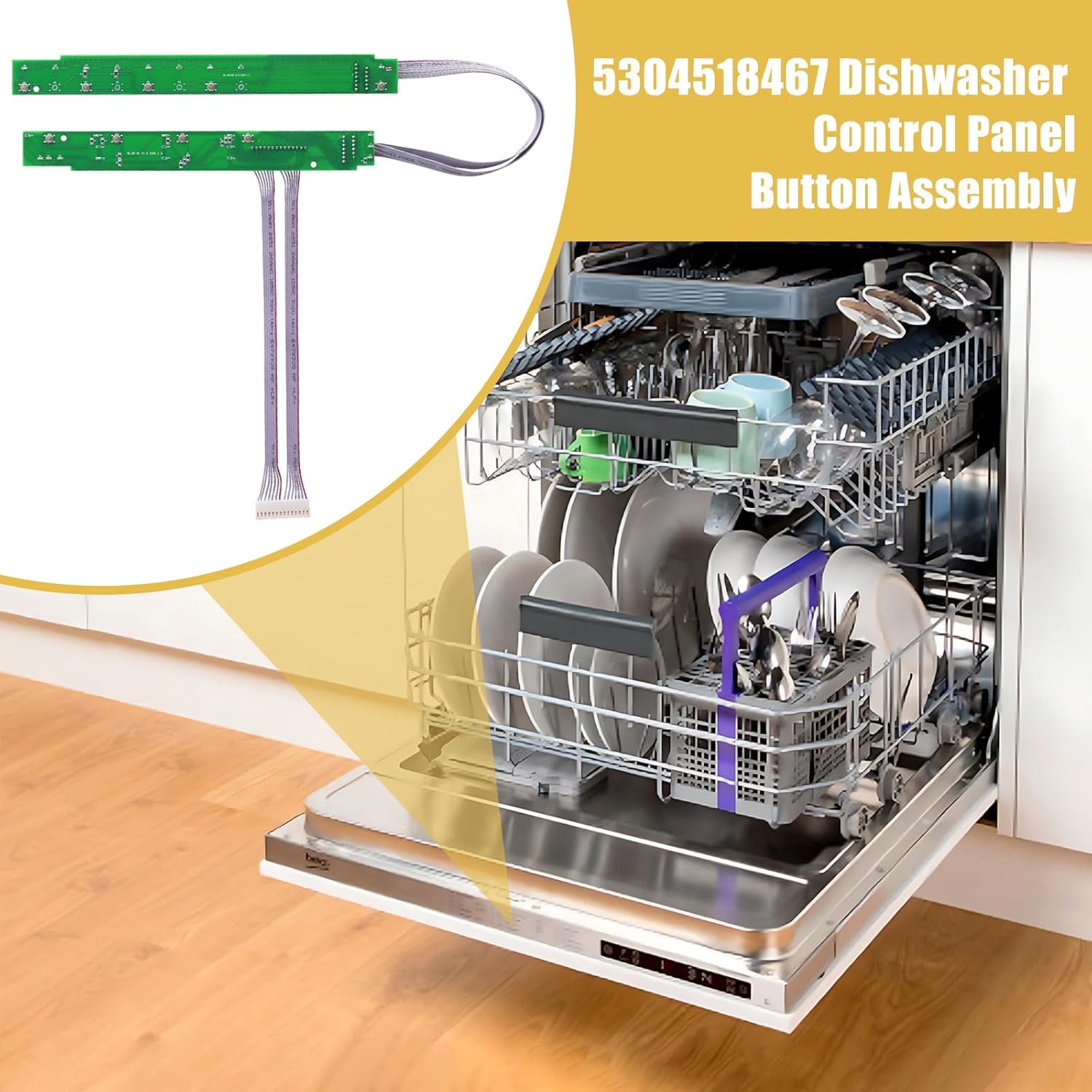 5304518467 Dishwasher User Interface Control Button Assembly, Dishwasher Switch Assembly for Electrolux Refrigerators