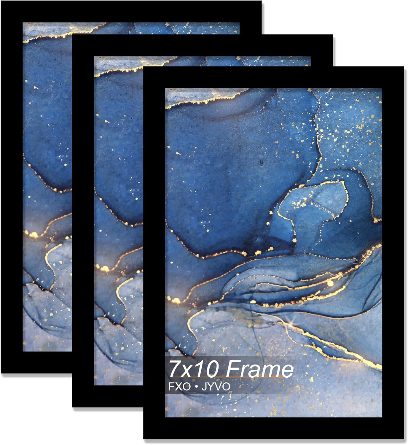7x10 Picture Frame Set of 3, Black Frame for 7 x 10 Inch Picture Poster Photo, Light Weight and High Transparent 7 by 10 Frame for Wall - 3 Pack/Black/7"x10"