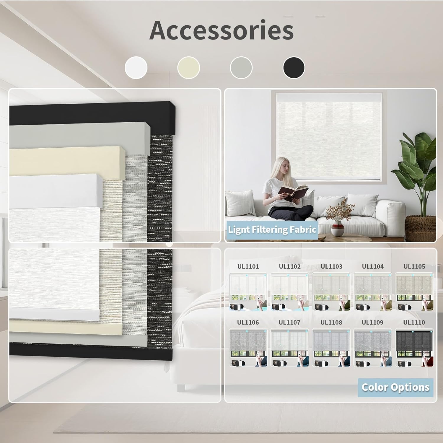 Motorized Blinds with Remote Custom Size Blackout Smart Roller Shades Compatible with Alexa Google, Electric Blinds for Windows