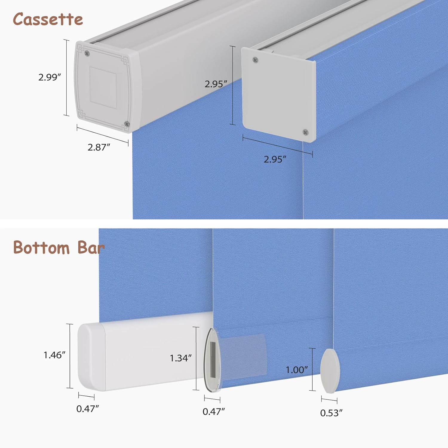 Motorized Roller Blinds with Remote, 100% Blackout Automatic Roller Shades for Bedroom, Bathroom, and Living Room, Customized Size, Deep Sky Blue