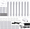 LABOREDUCER Under Cabinet Lighting Wired Plug in or Hardwired Cold White 6000K, 8 Pack 11inch Linkable Dimmable LED Under Cabinet Lights with Power Adapter,24V Under Counter Lights for Kitchen