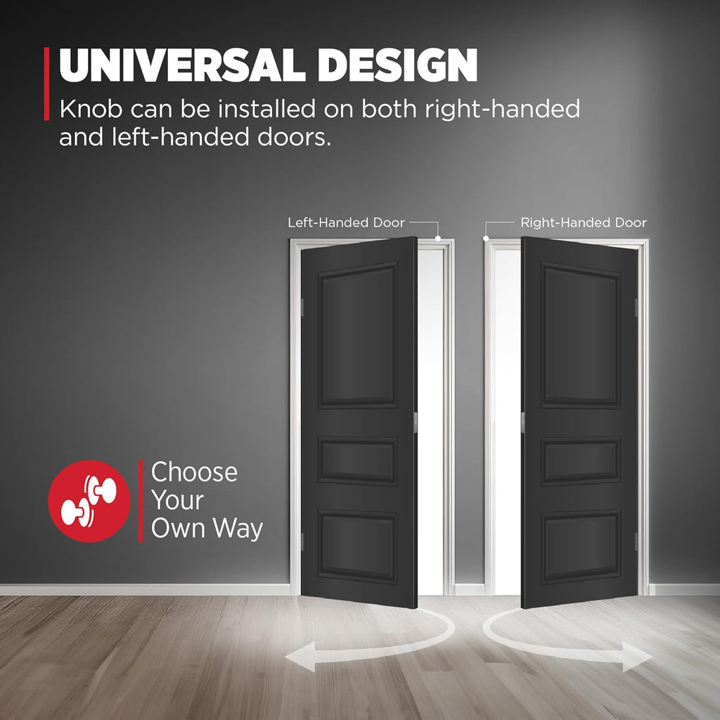 Kwikset Pismo Interior Passage Door Knob, Handle for Closet and Hallway Doors, Non-Locking Doorknob in Matte Black, with Microban Protection, Square Rose (Pack of 10)