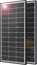 JJN 200 Watt Solar Panels, 10BB Monocrystalline 12V 2PCS 100W Solar Panel, 23% High Efficiency PV Module Power Charger for RV, Home, Farm, Boat, Caravan and Off-Grid Applications