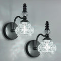 Modern Wall Sconces Set of Two Black Vintage Indoor Glass Wall Lamp Bathroom Vanity Light Fixture Wall Mounted Room Sconce Wall Lighting