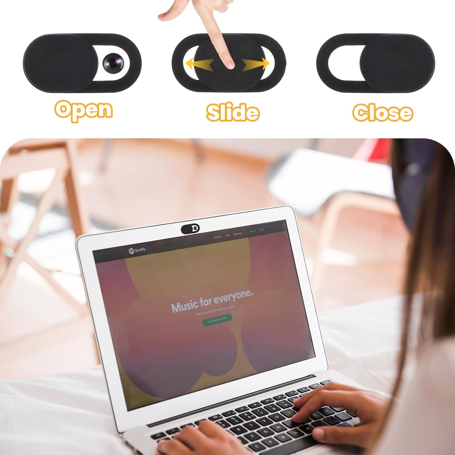 24PCS Camera Cover Slide, Plastic Ultra-Thin Webcam Cover Camera Blocker Slider for Laptop Desktops PC Tablet Cell Phone to Protect Your Privacy and Security