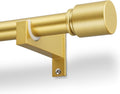 Gold Aluminium Curtain Rods for Windows,1 Inch Adjustable Curtain Rod 48 to 84 Inch,Heavy Duty Drapery Rods with Thicken Bracket,Modern Single Rod with Aluminium Finials