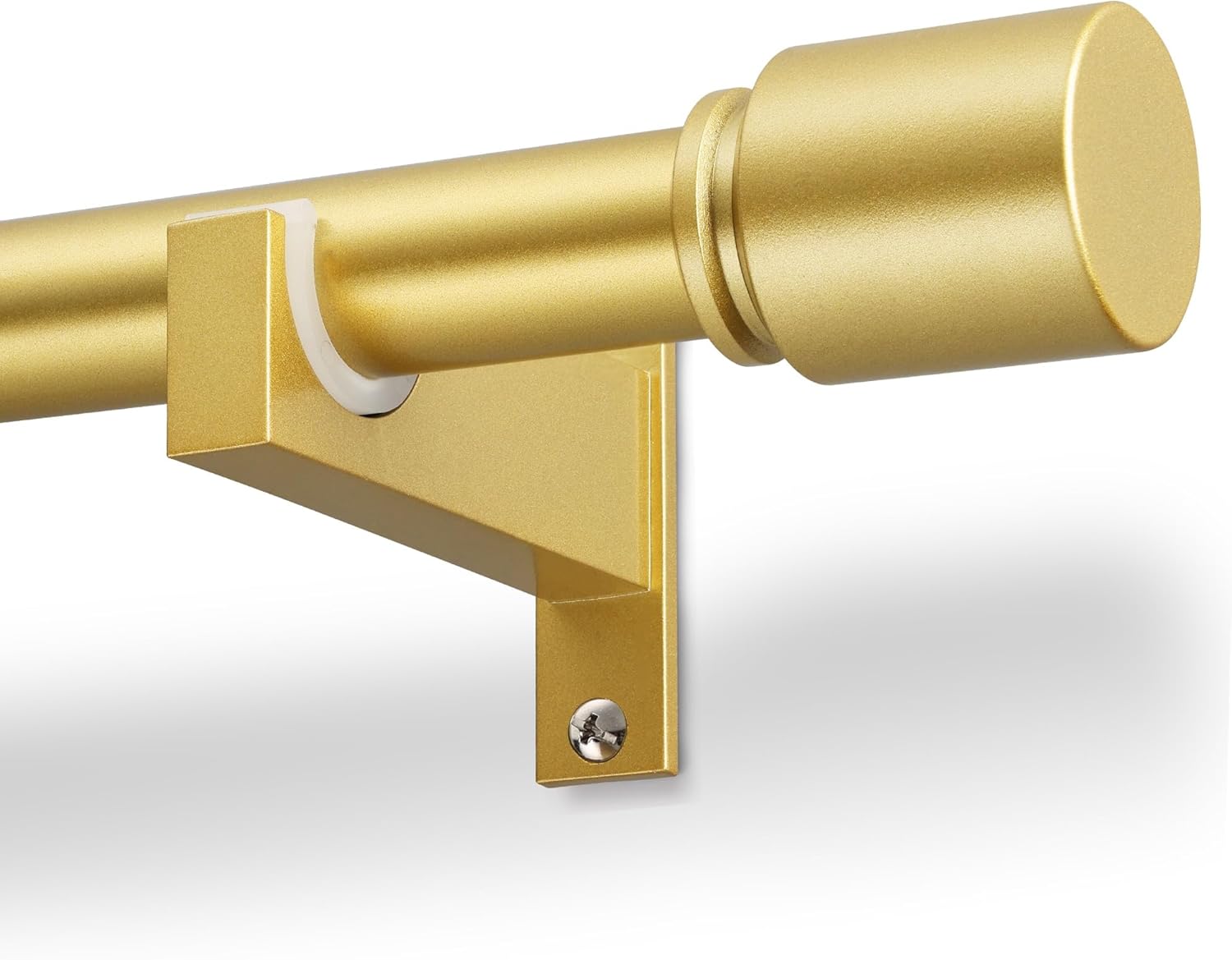Gold Aluminium Curtain Rods for Windows,1 Inch Adjustable Curtain Rod 32 to 45 Inch,Heavy Duty Drapery Rods with Thicken Bracket,Modern Single Rod with Aluminium Finials