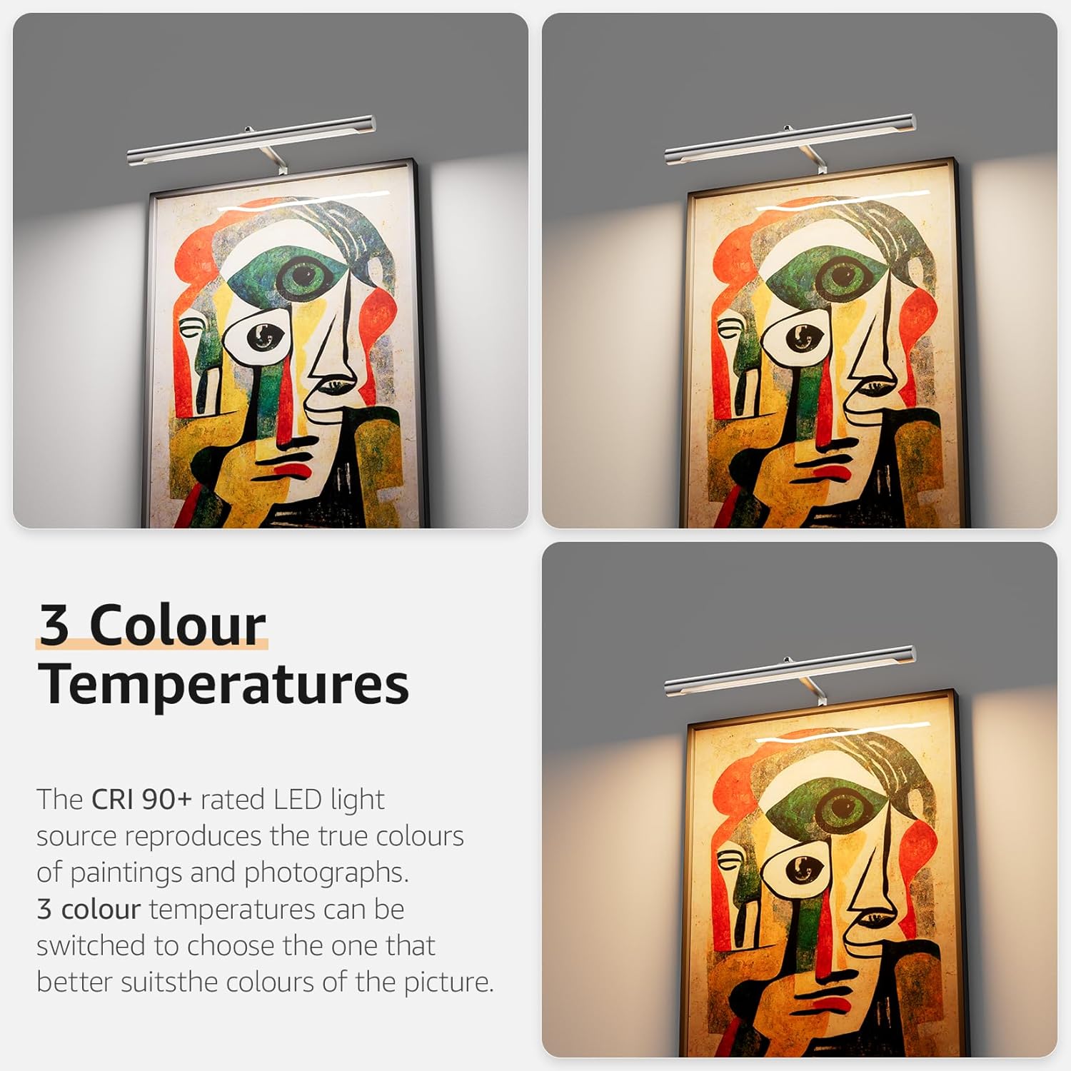 Picture Lights for Paintings Plug in, 16" Adjustable LED Picture Light Art Light with Timer, Remote Control Gallery Painting Wall Light for Picture Display Frame Dartboard Art Work (Nickel)