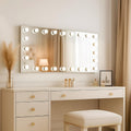 WTTY LED Bathroom Mirror with Lights 40"x24" Hollywood Wall-Mounted Mirror with 3 Color Temperatures, Stepless Dimmable Bulbs, Anti-Fog & Shatter-Proof