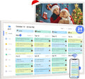 24" Smart Calendar Digital Chore-Chart-for-Planner - Touchscreen Display Electronic Calendar for Family Schedules, 32GB, Auto-Sync Google iCloud Outlook Calendars, Wall Mounted Household Organization