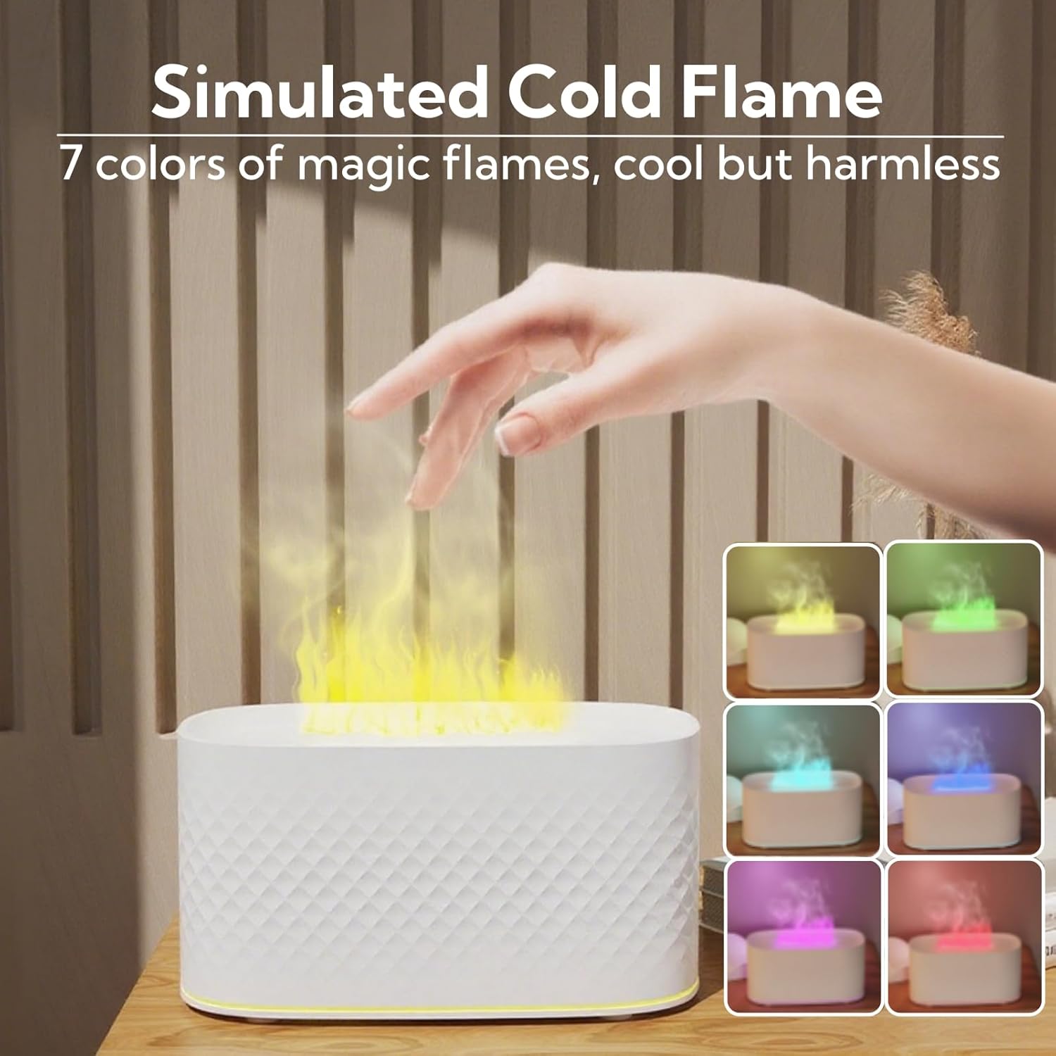 Portable Small Humidifier Dual Nozzle - Large Cool Mist Humidifiers Double Spray Ports, Water Shortage Protection, Ultra-Quiet, Mini Humidifier for Bedroom Plants Office Car Travel (Flame White)