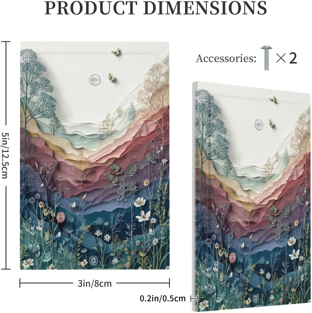Wildflowers Rustic Flowers Floral Plants No Device Single Blank Wall Plate Cover Decorative Light Switch Covers Electrical Faceplate Switch Plates for Bathroom Kitchen Home