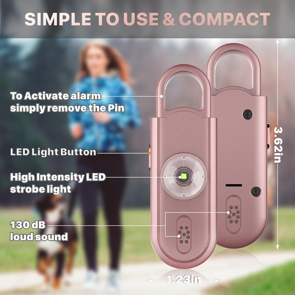Safe Sound Personal Alarm, 130 dB Loud Siren Song Emergency Security Alarm Keychain with Strobe LED Light, Personal Sound Safety Siren for Women, Men, Children, Elderly
