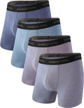 BAMBOO COOL Men's Ultra Breathable Underwear,No Riding Up Boxer Briefs with ComfortFlexible Waistband,Multipack
