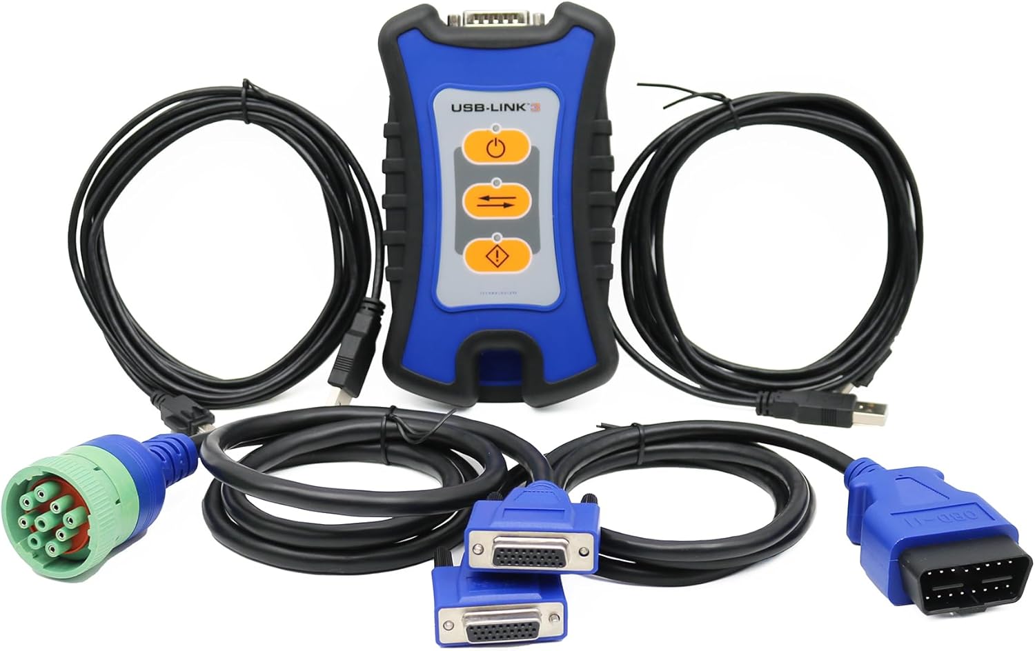 for Nexiq USB Link 3 Wired Edition Universal Truck Excavator Diagnostic Scanner Repair Info Database Plug & Play for Heavy Duty Diesel Engine Code Reader Tool (Nexiq3 Support Ben-dixX with Laptop)