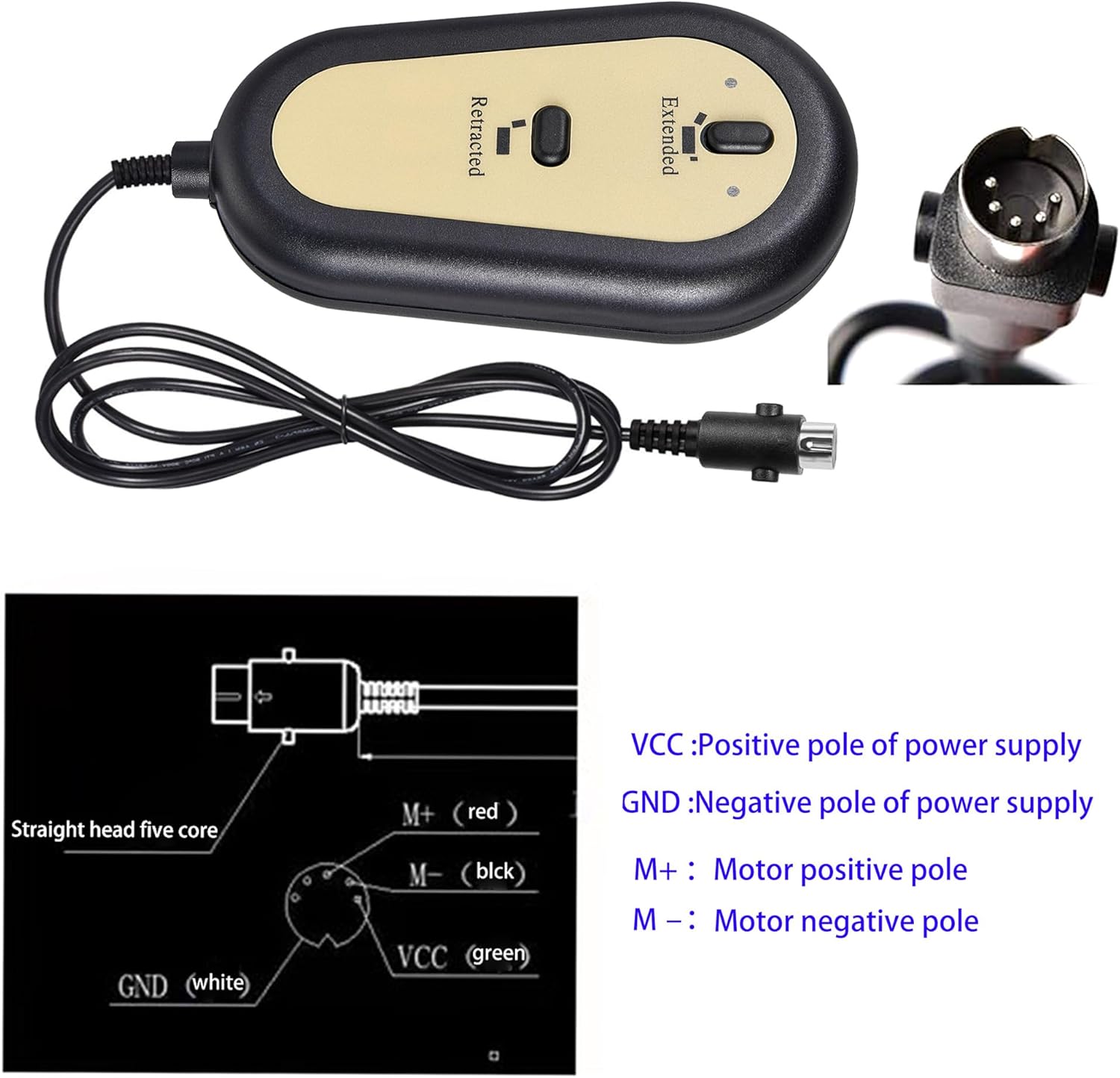 Lift Chair Remote Replacement,2 Button Chair Lift Remote Control,5 Pin Plug Recliner Replacement Fixed Electric Sofa Recliner Lift Handle