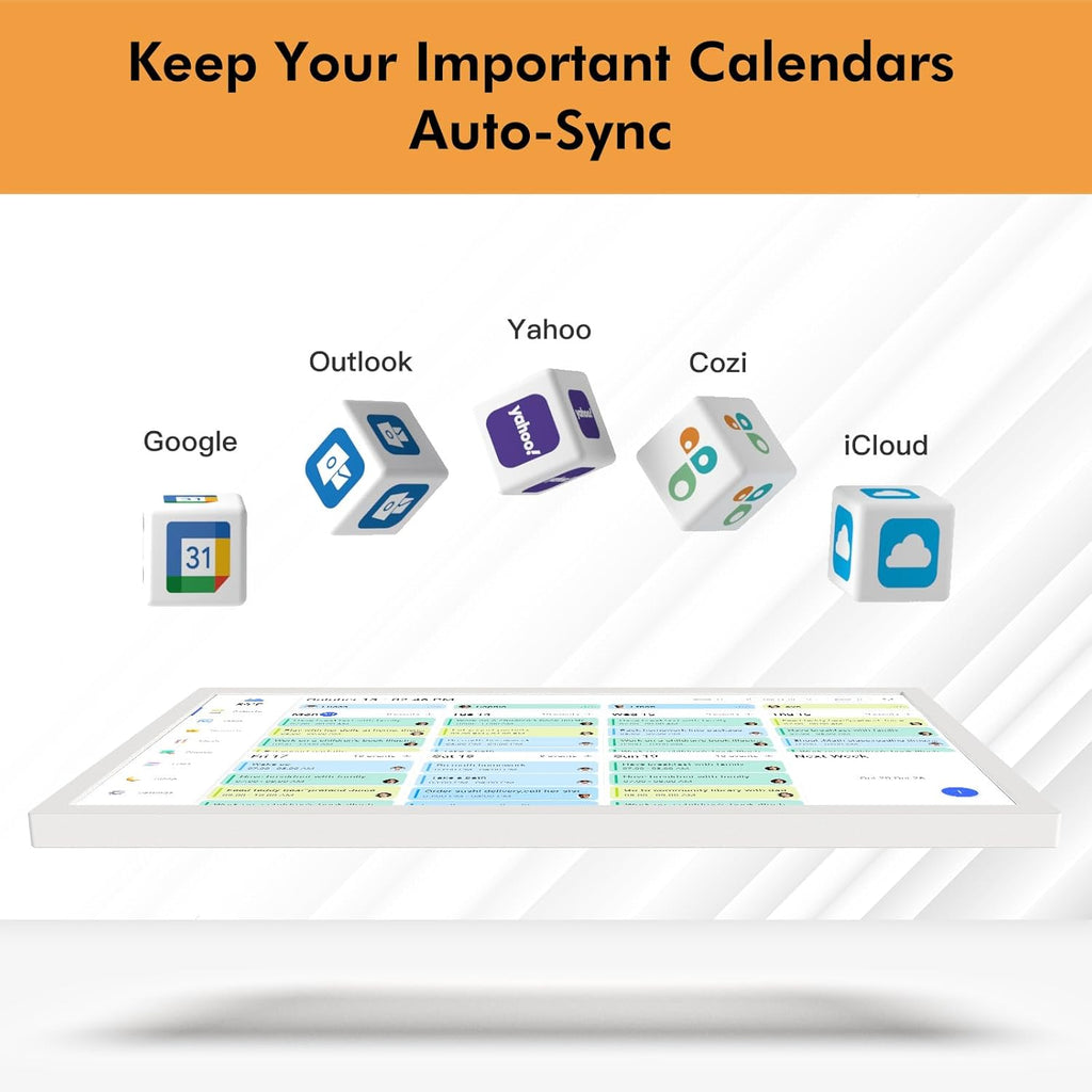 32" Digital Calendar Chore Chart for Wall Planner –Touchscreen Electronic Calendar Photo Frame for Family-Meal-Planner, Seamless Scheduling with Star Reward, Sync Online Calendar Via APP, Wall Mounted