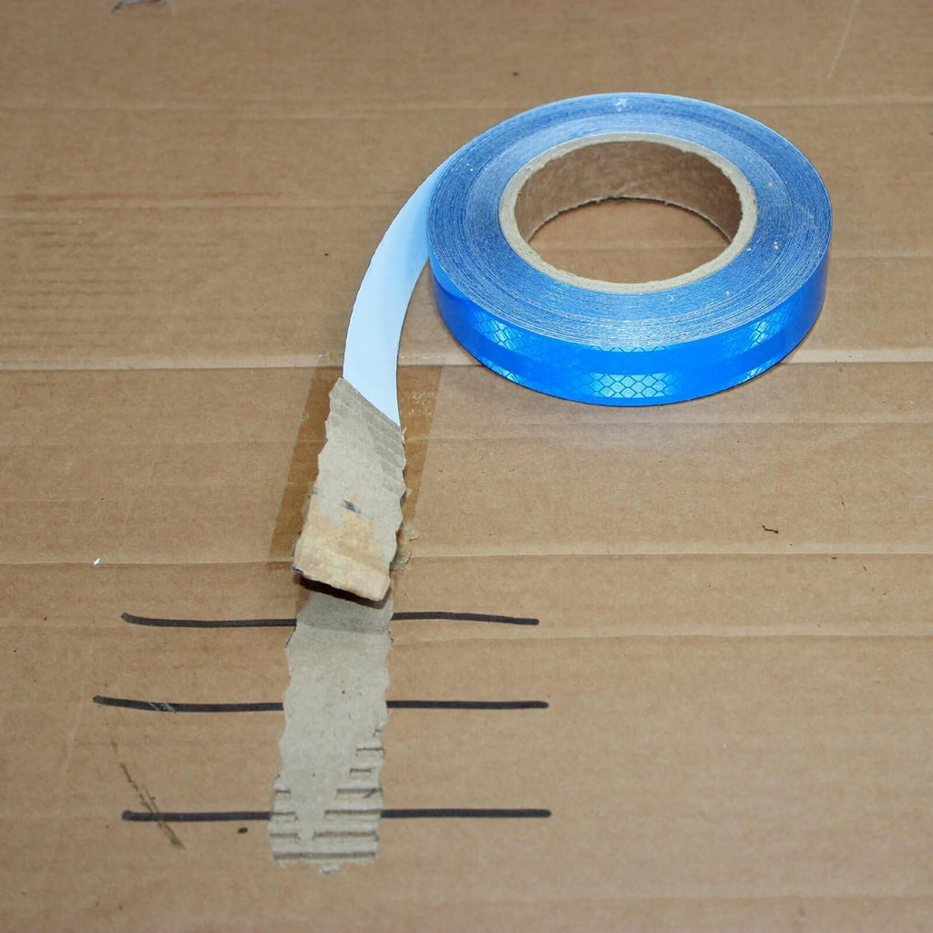 Non Fading Reflective Tape Blue Outdoor Waterproof 1 inch, High Visibility Warning Industrial Marking Tape, Safety Stickers (68 feet)