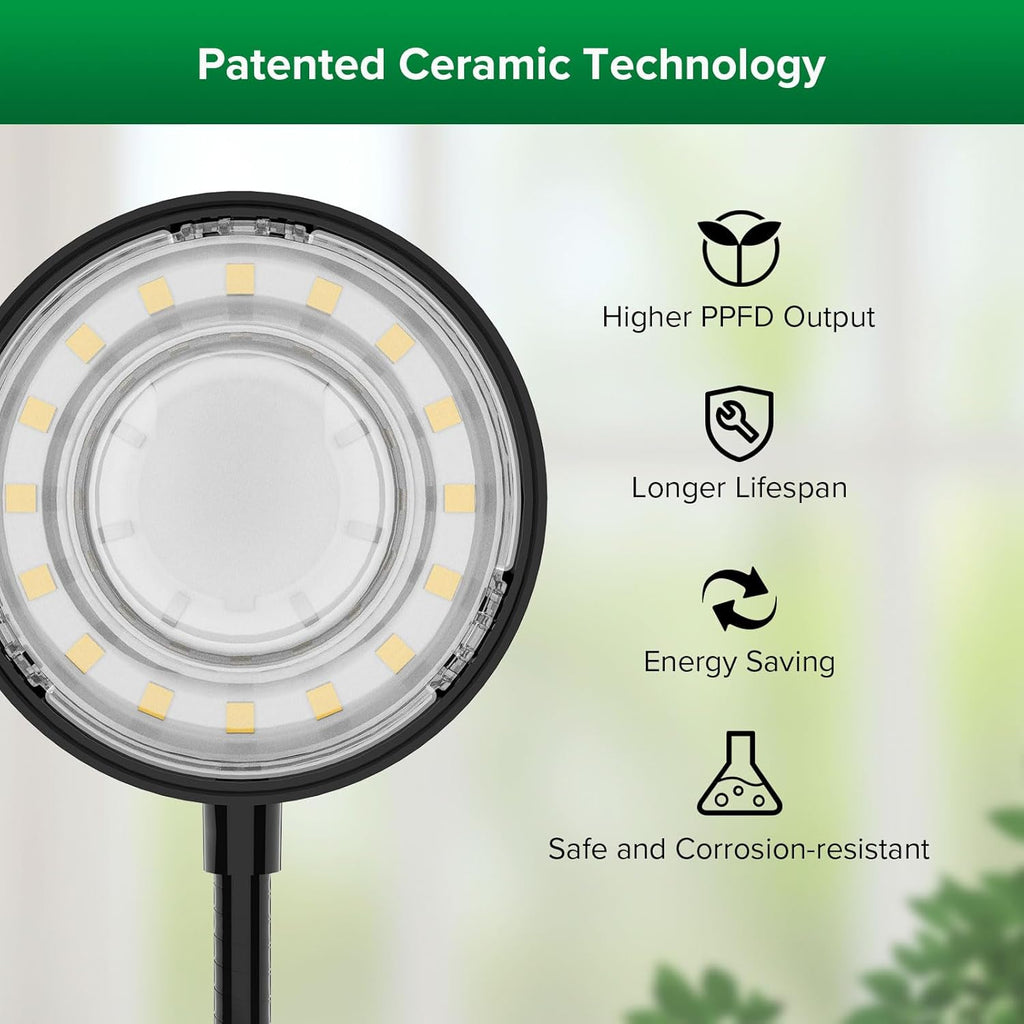 SANSI Grow Lights for Indoor Plants, Dimmable 30W Plant Lights for Indoor Growing, 3 Head 35"-65" Adjustable Tripod Stand Plant Grow Light Indoor Auto On/Off Timer Led Grow Lights for Indoor Plants