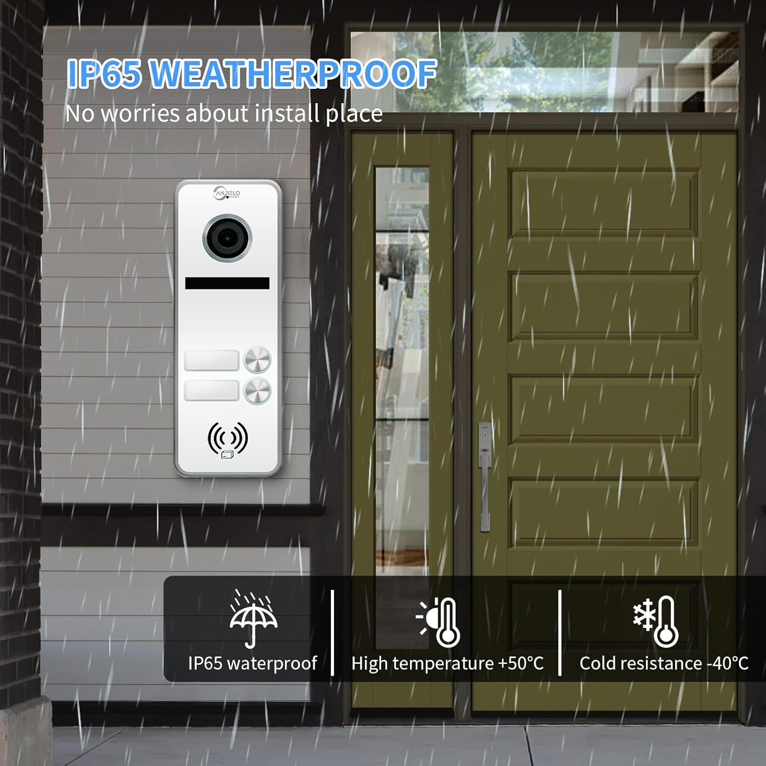 Wired Apartment Video Intercom System 2 Units 7 Inches Touch Monitor Wireless Wifi Video Doorbell System,Video Door Phone Kit,Indoor Outdoor Support Monitoring, Unlock, Dual Way Intercom for Home