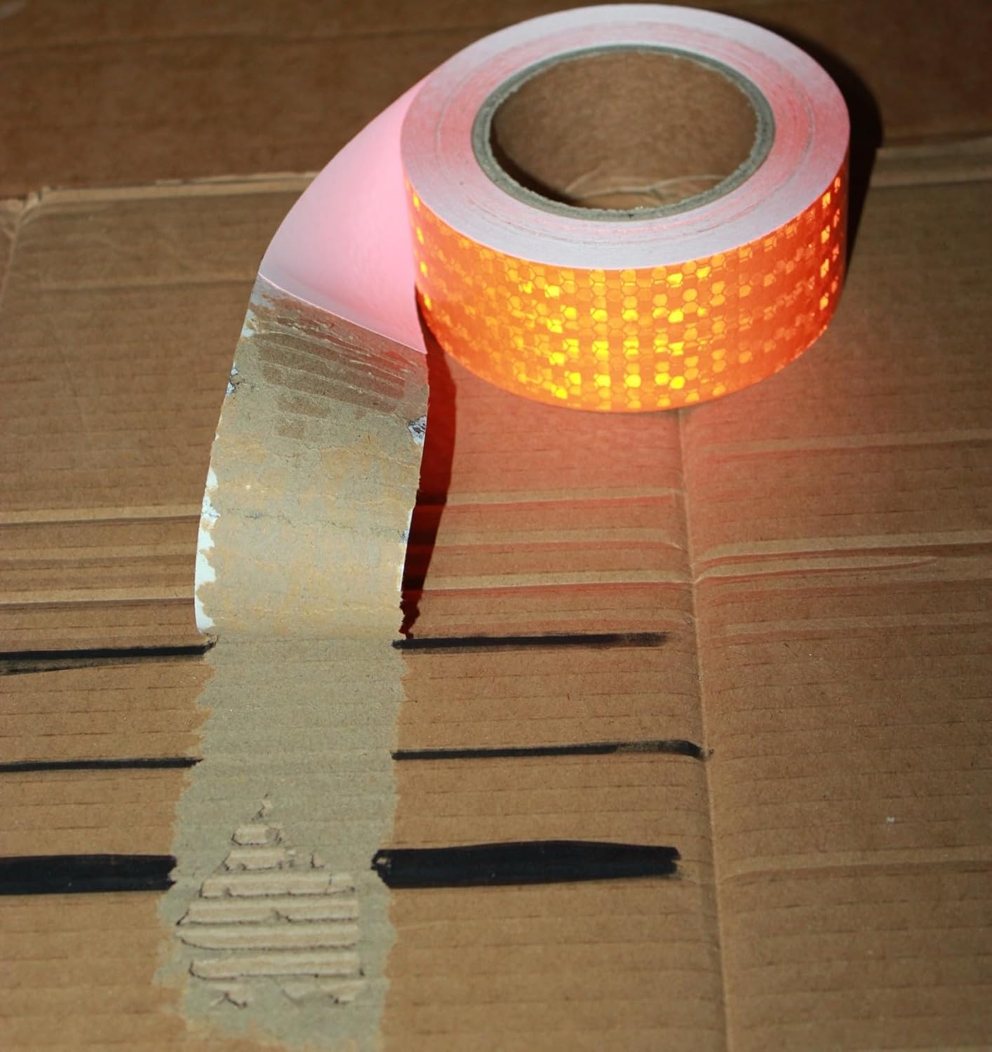 Orange Reflective Tape Outdoor Waterproof 2 inch Wide, High Visibility Industrial Marking Tape, Safety Adhesive Stickers (68 feet,10 Rolls)