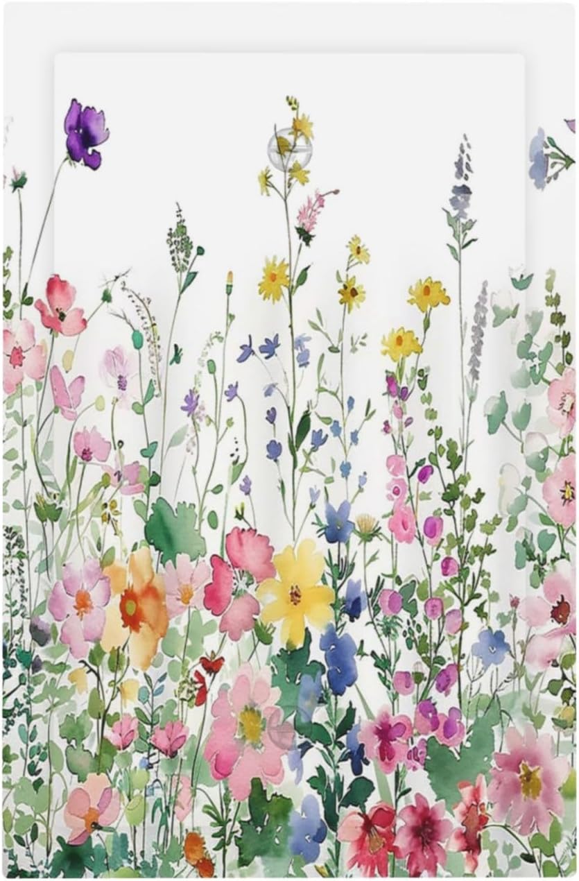 Light Switch Cover Plate Boho Colorful Flowers Plant Rustic Wildflower 1 Gang No Device Blank Electrical Wall Plates Faceplate Decorative Switch Plate for Bed Room Bathroom Decor