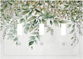 Decorative Switch Plates Sage Green Eucalyptus Watercolor Plant Leaves 3 Gang Wall Plate Triple Toggle Light Switch Cover Faceplate Electrical Wall Panels for Bedroom Bathroom Decor