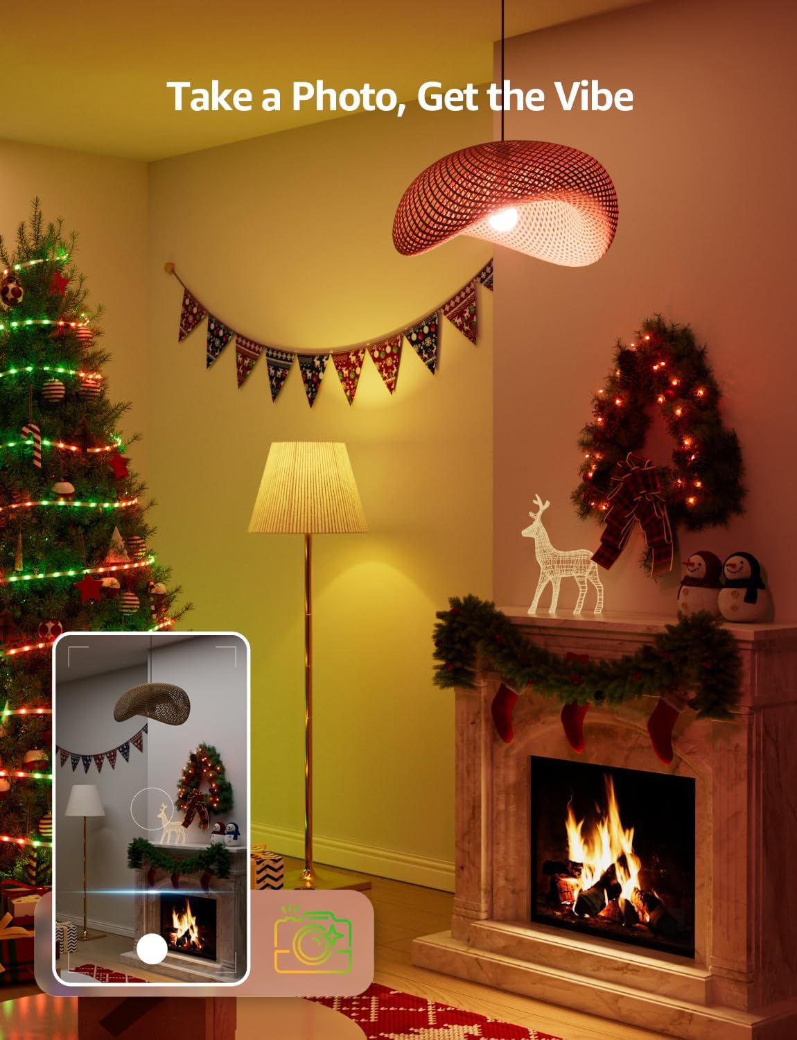 Lepro B1 AI Smart Light Bulbs - WiFi & Bluetooth RGBWW Color Changing LED Bulb Works with Alexa & Google Assistant, Personalized Al Lighting Designer, AI Voice Control, Music Sync, 2.4GHz Only, 4 Pack