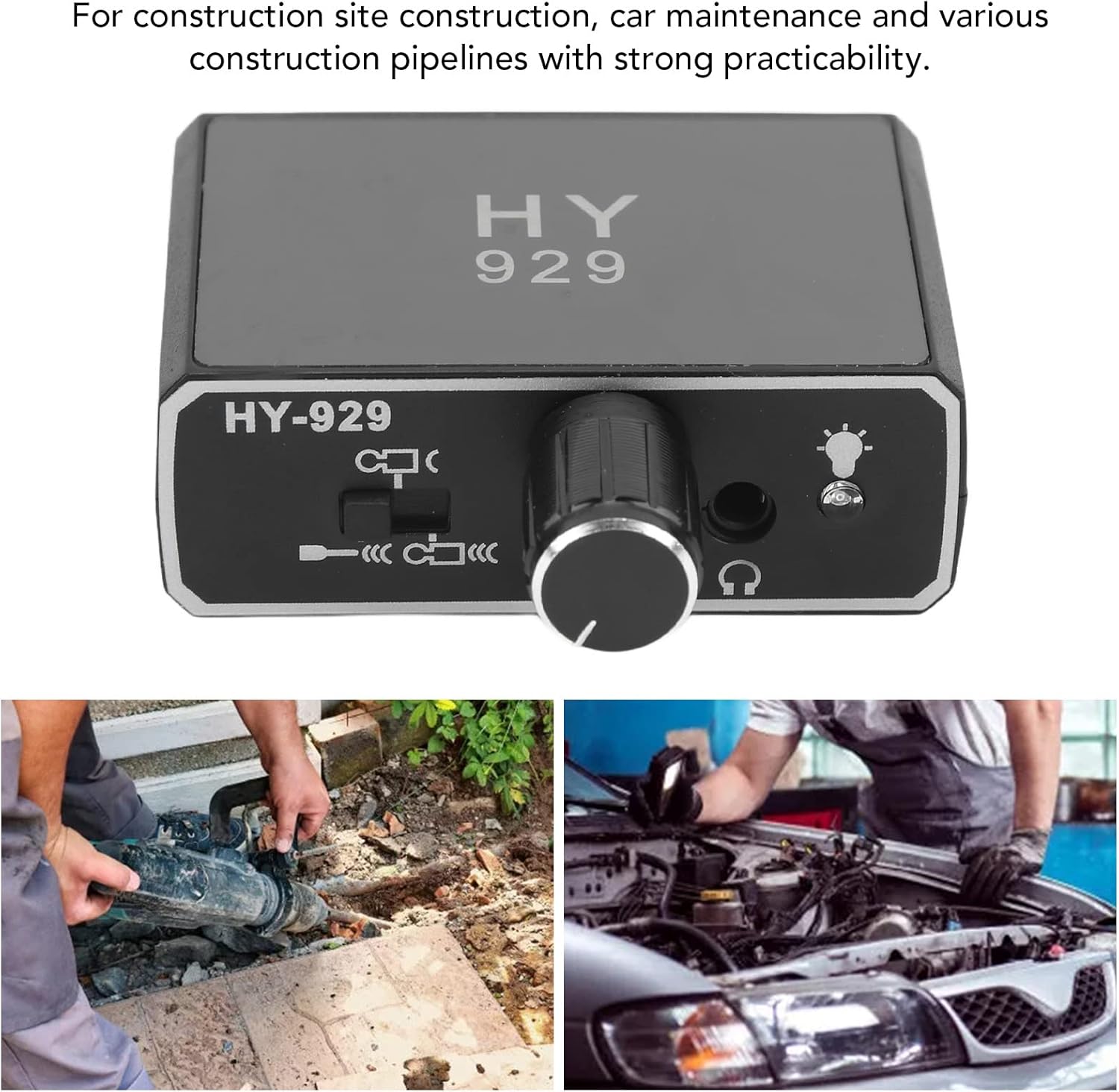 20000X Underground Water Leak Detector, -70D db Double Probe Water Leak Detection Device, AC100-240V US Plug Water Pipe Monitor Kit for Construction Pipeline Inspection