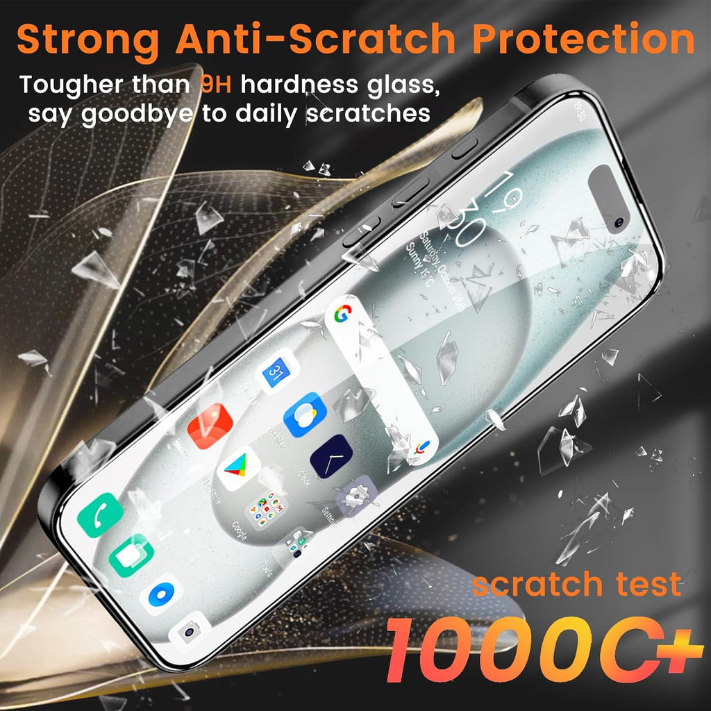 4+4 Pack Privacy Screen Protector for iPhone 15 Plus 6.7-Inch with 4 Pack Camera Lens Protector, Anti Spy Tempered Glass Film 9H Hardness Case Friendly