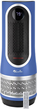LivePure 3-in-1 LP520 Clean Heat Air Purifier & Electric Heater – 2 Heat Modes and Air Filtration – for Indoor Use in Bedrooms, Home Office & Apartments, Blue