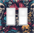 Decorative Outlet Covers Pirate Colourful Skeleton Red Hat 2 Gang Double Gfci Rocker Electrical Wall Panels Light Switch Cover Plate For Farmhouse Cabin Decor